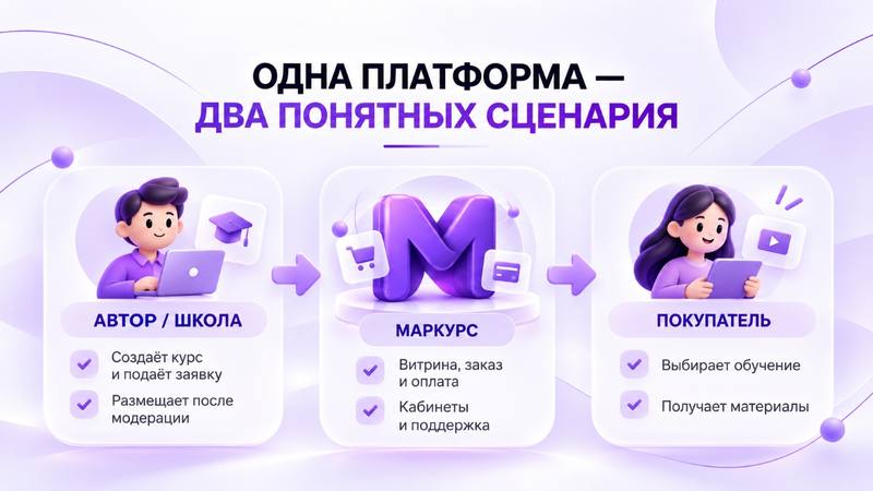 Схема взаимодействия автора, маркетплейса и покупателя