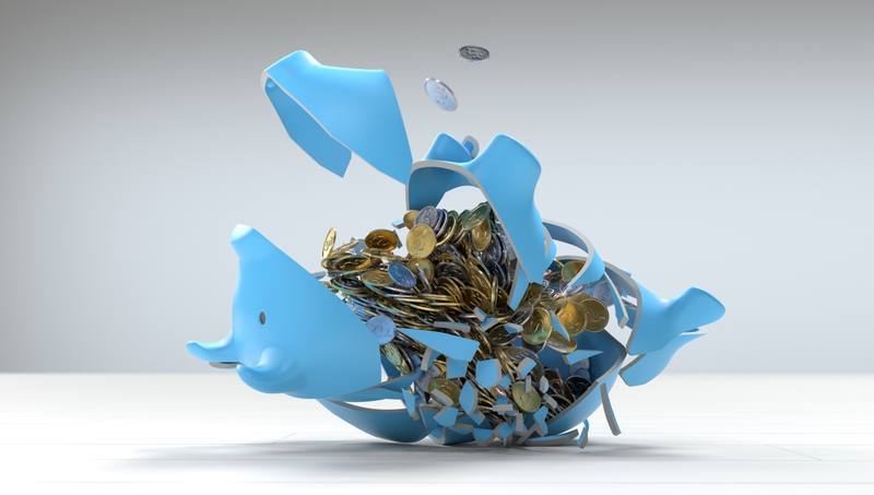 piggy-bank-was-thrown-broke-gold-coins-flowed-out