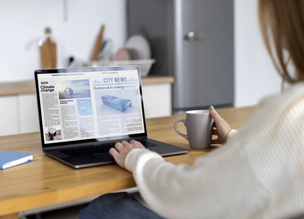 side-view-woman-reading-digital-magazine