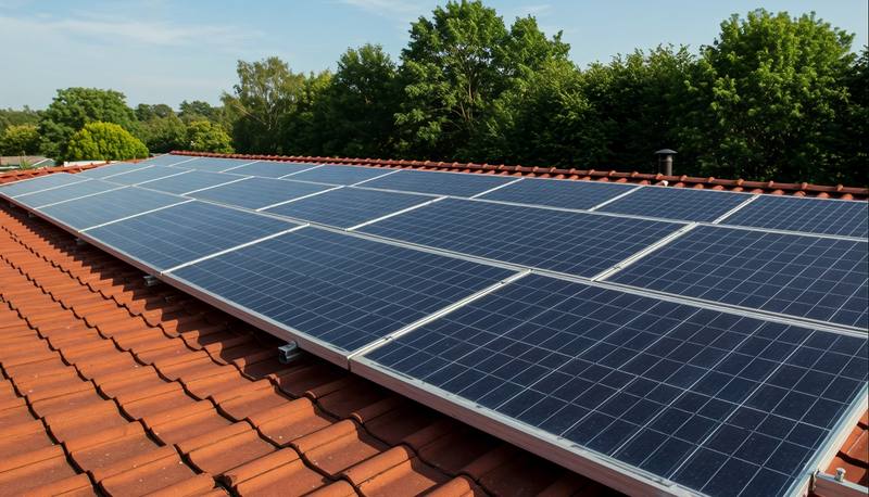 solar-panels-red-tile-roof-with-clear-blue-sky-background